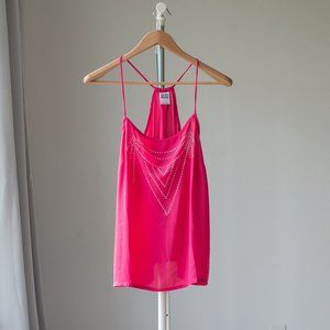 Pink camisole top with small silver studs Size SM